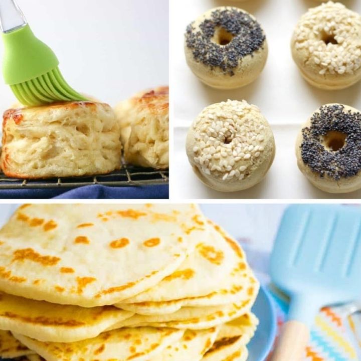 3-ingredient bread recipes collage.