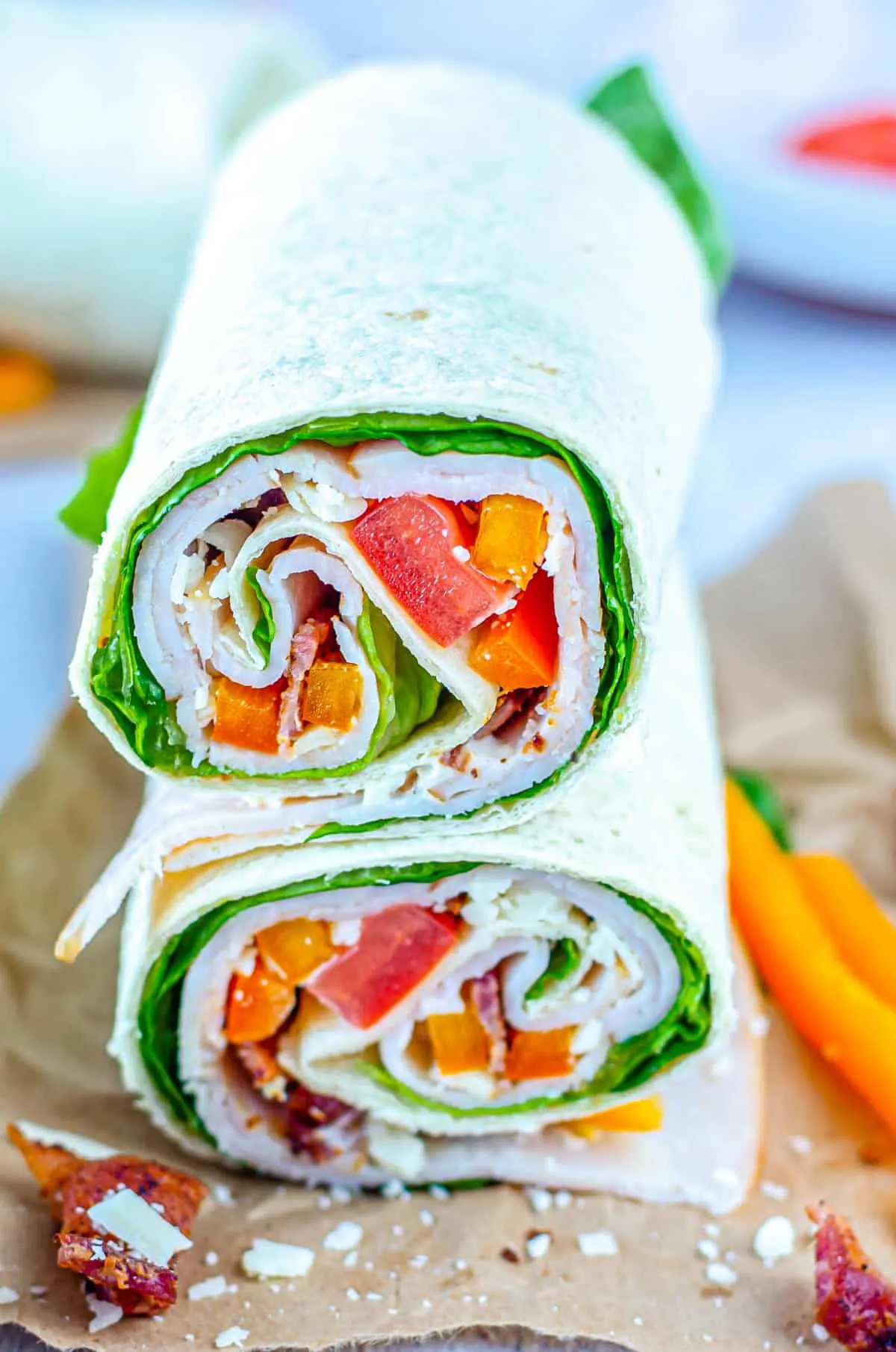 Two chicken bacon ranch wrap.