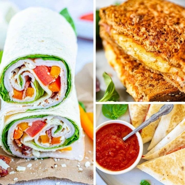 Easy teen lunches recipes collage.