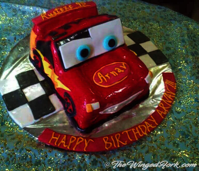 Lightning McQueen birthday cake.