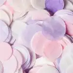 Bath soap confetti in pink, white, violet and purple colors.