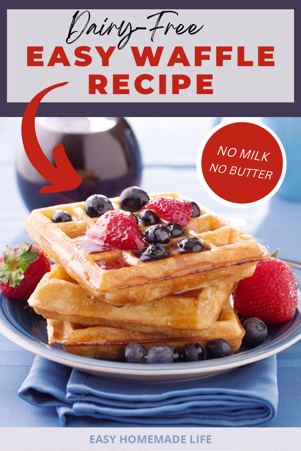 Easy Waffle Recipe (No Milk)