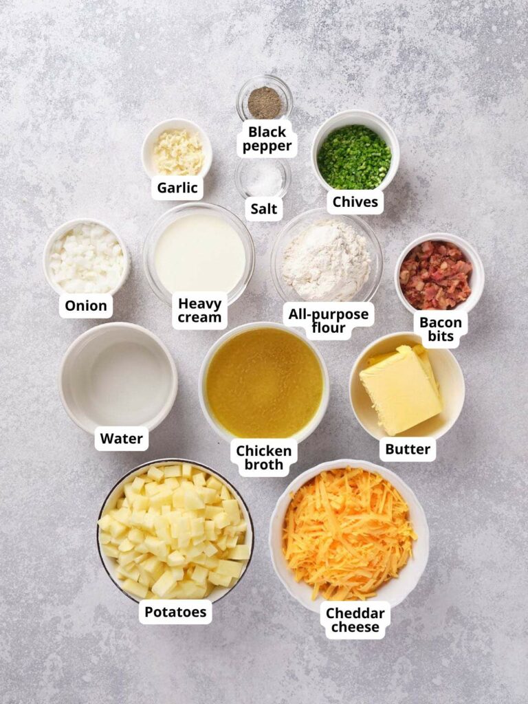 Various ingredients in bowls on a white surface.