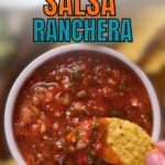 Text at the top reads, "Quick & Easy Salsa Ranchera," and a website URL is at the bottom.