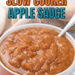 The text above reads "Homemade Slow Cooker Apple Sauce." Website URL at the bottom.