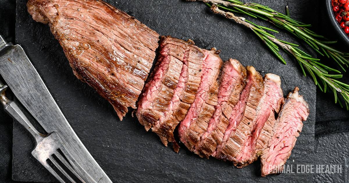 Flank Steak Marinade on a grey surface.