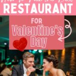 Couple dining at a restaurant with text overlay: "How to Pick the Best Restaurant for Valentine's Day.